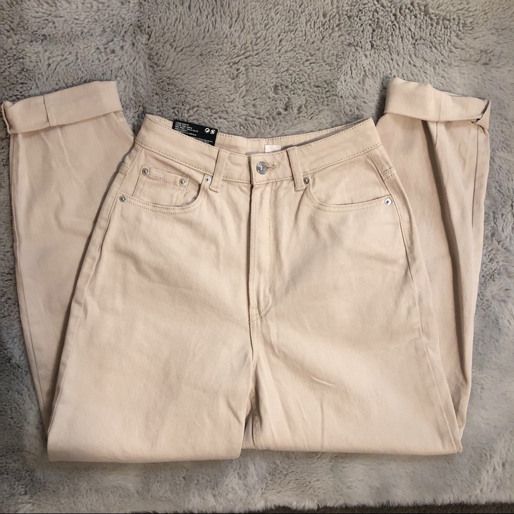 h&m loose high rise mom fit jeans